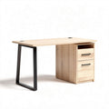 Scrivania in legno con 2 cassetti e struttura nera 120 x 60 x 75cm