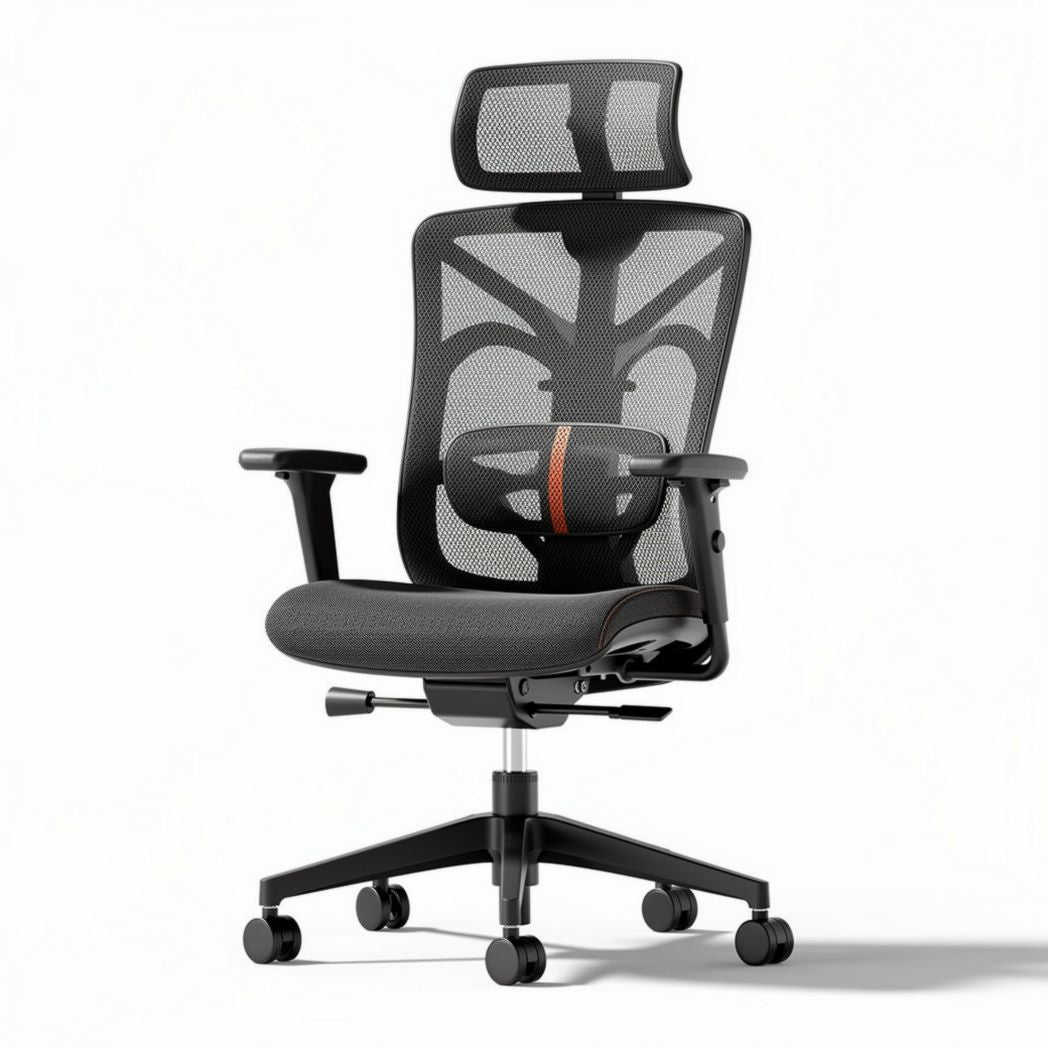 Sedia ergonomica con rete nera e supporto lombare regolabile 50 x 50 x 120cm