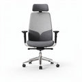 Sedia da ufficio ergonomica con supporto per la testa e tessuto grigio 50 x 50 x 120cm