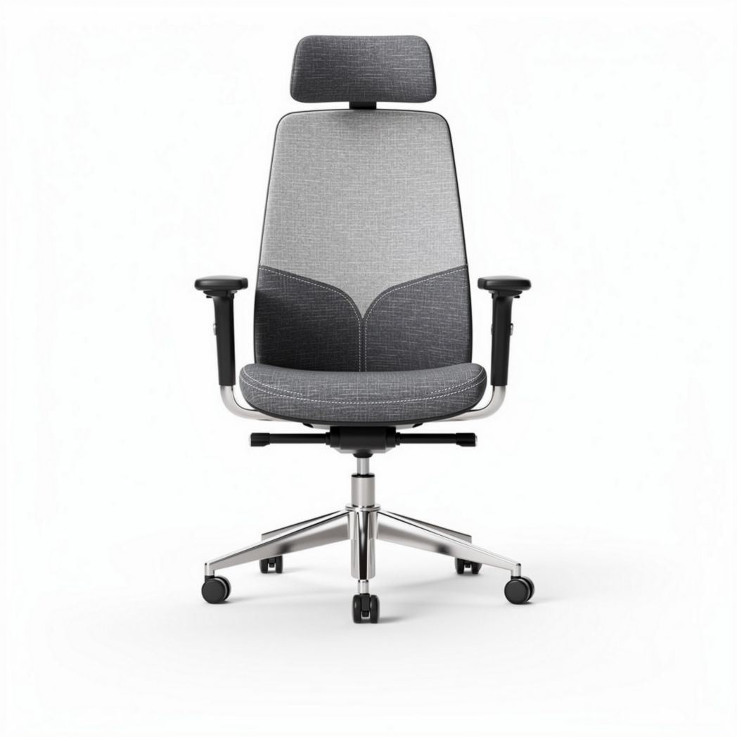 Sedia da ufficio ergonomica con supporto per la testa e tessuto grigio 50 x 50 x 120cm