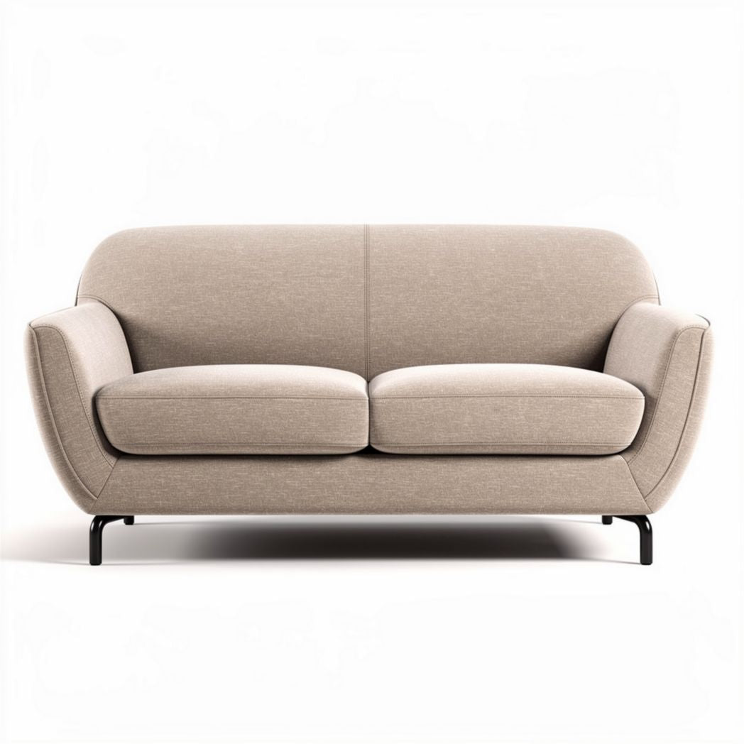 Divano moderno in tessuto beige 200 x 90 x 85cm per soggiorno