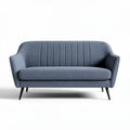 Divano in tessuto grigio con linee trapuntate dimensioni 160 x 80 x 80cm
