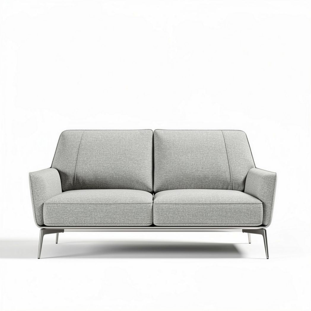 Divano grigio in tessuto dimensioni 180 x 85 x 70cm struttura metallica