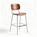 Sgabello da bar in legno con struttura in metallo colore rovere 40 x 40 x 100cm