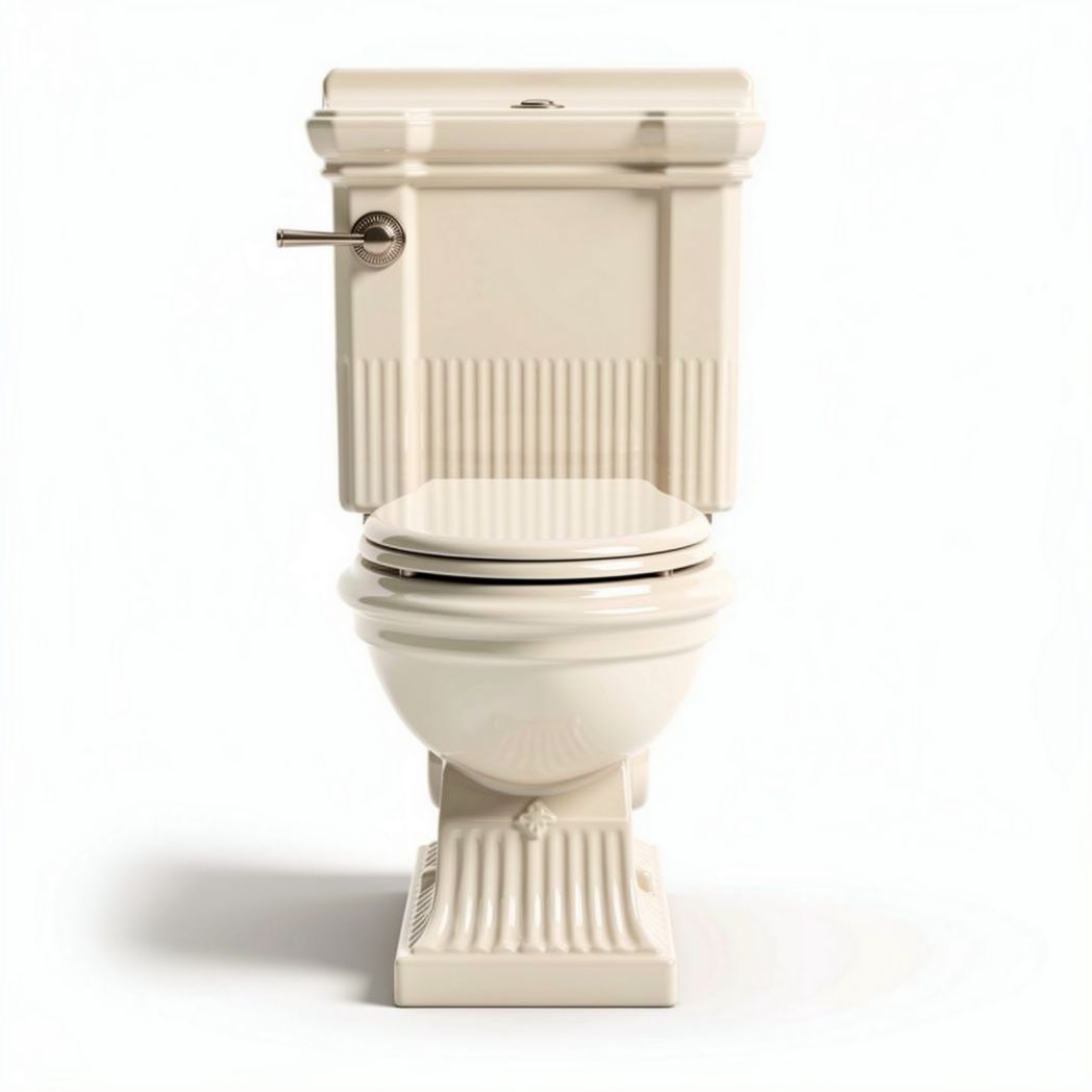 Wc da bagno in ceramica color crema con comando a maniglia 70 x 40 x 80cm